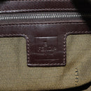 FENDI Zucca Canvas Mamma Baguette Schoudertas Zwart Bruin Auth 180431SAV-22