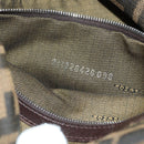 FENDI Zucca Canvas Mamma Baguette Schoudertas Zwart Bruin Auth 180431SAV-11