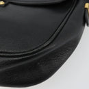 SAINT LAURENT Shoulder Bag Leather Black Gold Auth 180432-9