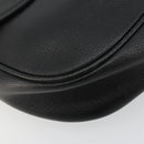 SAINT LAURENT Shoulder Bag Leather Black Gold Auth 180432-14