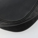 SAINT LAURENT Shoulder Bag Leather Black Gold Auth 180432-16