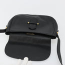 SAINT LAURENT Shoulder Bag Leather Black Gold Auth 180432-10