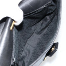 SAINT LAURENT Shoulder Bag Leather Black Gold Auth 180432-12