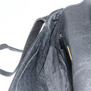 SAINT LAURENT Shoulder Bag Leather Black Gold Auth 180432-19