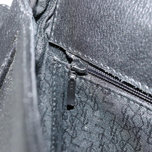 SAINT LAURENT Shoulder Bag Leather Black Gold Auth 180432
