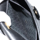SAINT LAURENT Shoulder Bag Leather Black Gold Auth 180432-21