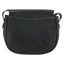 SAINT LAURENT Shoulder Bag Leather Black Gold Auth 180432-2