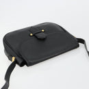 SAINT LAURENT Shoulder Bag Leather Black Gold Auth 180432-6