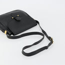SAINT LAURENT Shoulder Bag Leather Black Gold Auth 180432-7