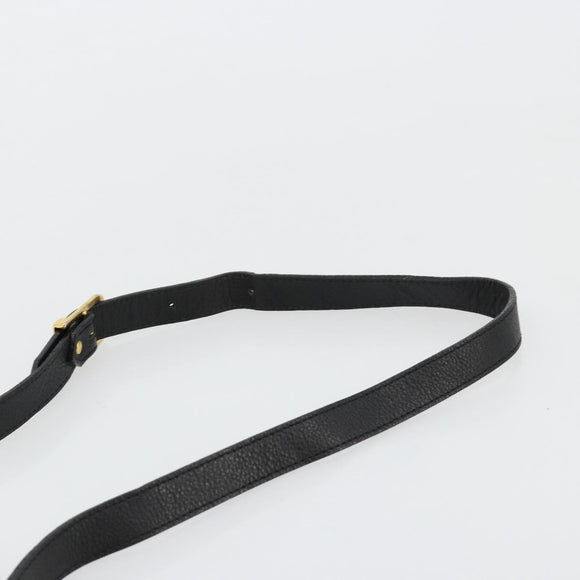 SAINT LAURENT Shoulder Bag Leather Black Gold Auth 180432