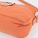 FENDI Mamma Baguette Shoulder Bag Nylon Orange Silver Auth 180438-10
