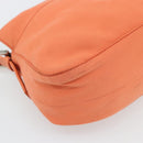 FENDI Mamma Baguette Shoulder Bag Nylon Orange Silver Auth 180438-11