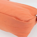 FENDI Mamma Baguette Shoulder Bag Nylon Orange Silver Auth 180438-12