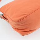 FENDI Mamma Baguette Shoulder Bag Nylon Orange Silver Auth 180438-13