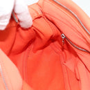 FENDI Mamma Baguette Shoulder Bag Nylon Orange Silver Auth 180438-18