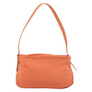 FENDI Mamma Baguette Shoulder Bag Nylon Orange Silver Auth 180438-3