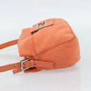FENDI Mamma Baguette Shoulder Bag Nylon Orange Silver Auth 180438-4