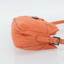 FENDI Mamma Baguette Shoulder Bag Nylon Orange Silver Auth 180438-5