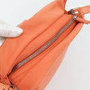FENDI Mamma Baguette Shoulder Bag Nylon Orange Silver Auth 180438-6