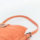 FENDI Mamma Baguette Shoulder Bag Nylon Orange Silver Auth 180438-8