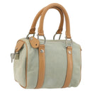 Christian Dior Mini Boston Bag Denim Light Blue Silver Auth 180441-1