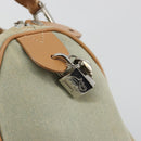 Christian Dior Mini Boston Bag Denim Light Blue Silver Auth 180441-19