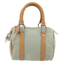 Christian Dior Mini Boston Bag Denim Light Blue Silver Auth 180441-13