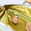 Christian Dior Mini Boston Bag Denim Light Blue Silver Auth 180441-23