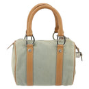 Christian Dior Mini Boston Bag Denim Light Blue Silver Auth 180441-2