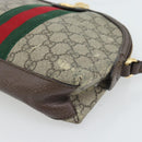 GUCCI GG Supreme Web Sherry Line Ophidia Bag PVC Beige Gold 499621 Auth 180447-9