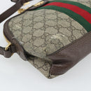 GUCCI GG Supreme Web Sherry Line Ophidia Bag PVC Beige Gold 499621 Auth 180447-14