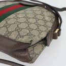 GUCCI GG Supreme Web Sherry Line Ophidia Bag PVC Beige Gold 499621 Auth 180447-15