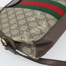 GUCCI GG Supreme Web Sherry Line Ophidia Bag PVC Beige Gold 499621 Auth 180447-16
