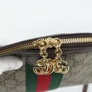 GUCCI GG Supreme Web Sherry Line Ophidia Bag PVC Beige Gold 499621 Auth 180447-10