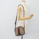 GUCCI GG Supreme Web Sherry Line Ophidia Bag PVC Beige Gold 499621 Auth 180447-21