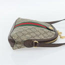 GUCCI GG Supreme Web Sherry Line Ophidia Bag PVC Beige Gold 499621 Auth 180447-4
