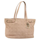 Christian Dior Canage Panarea Tote Bag beschichtete Leinwand Rosa Gold Auth 180459-1