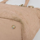 Christian Dior Canage Panarea Tote Bag beschichtete Leinwand Rosa Gold Auth 180459-10
