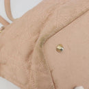 Christian Dior Canage Panarea Tote Bag beschichtete Leinwand Rosa Gold Auth 180459-11