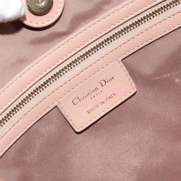 Christian Dior Canage Panarea Tote Bag beschichtete Leinwand Rosa Gold Auth 180459