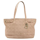 Christian Dior Canage Panarea Tote Bag beschichtete Leinwand Rosa Gold Auth 180459-2