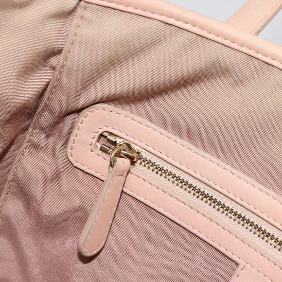 Christian Dior Canage Panarea Tote Bag beschichtete Leinwand Rosa Gold Auth 180459