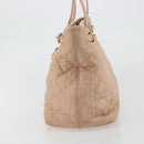 Christian Dior Canage Panarea Tote Bag beschichtete Leinwand Rosa Gold Auth 180459-5