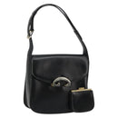 GUCCI Shoulder Bag Leather Black Silver Auth 180462-1
