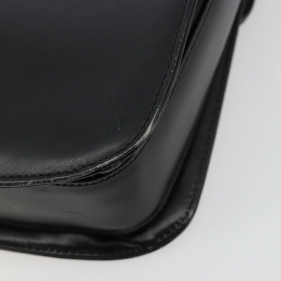 GUCCI Shoulder Bag Leather Black Silver Auth 180462