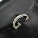 GUCCI Shoulder Bag Leather Black Silver Auth 180462-14