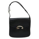 GUCCI Shoulder Bag Leather Black Silver Auth 180462-2