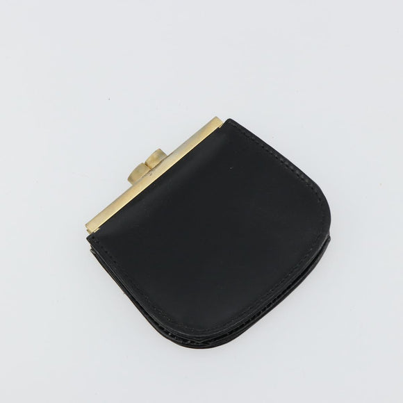 GUCCI Shoulder Bag Leather Black Silver Auth 180462
