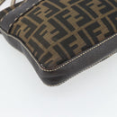 FENDI Zucca Canvas Celeria Shoulder Bag Black Brown Auth 180477-15