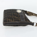 FENDI Zucca Canvas Celeria Shoulder Bag Black Brown Auth 180477-4